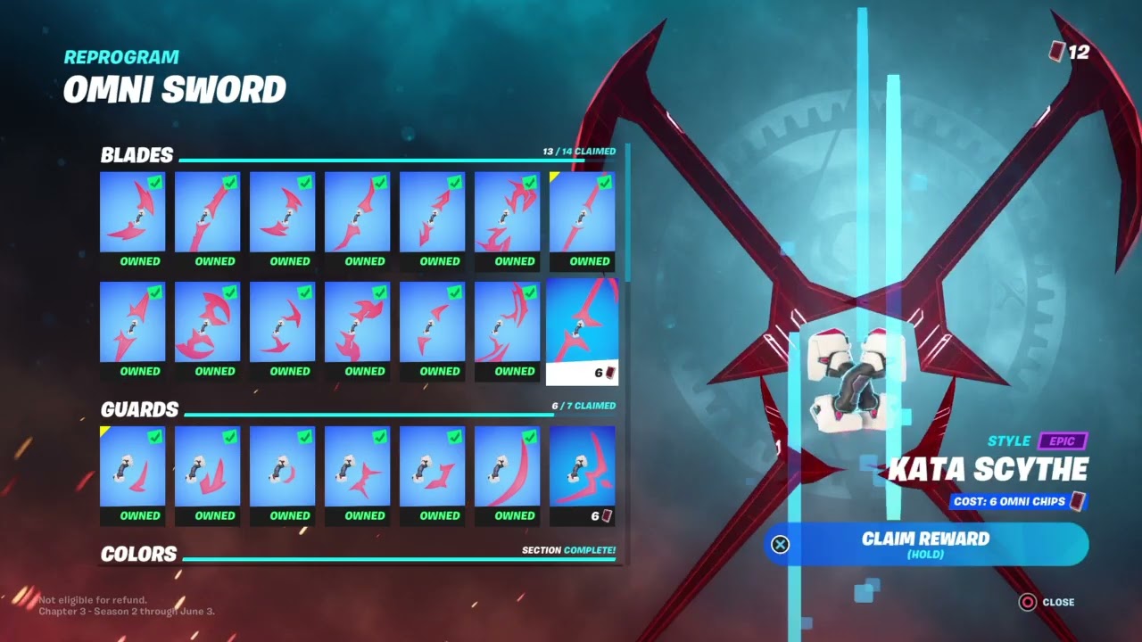 Fortnite but I FINISH THE OMNI SWORD REWARDS (BATTLEPASS)