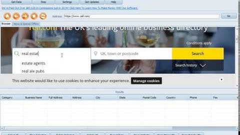 Web Scraping of Yellow Pages Websites by using software