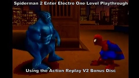 Spiderman 2 Enter Electro 1 Level Playthrough using the Ps1 Action Replay V2 Ps2 Bonus Disc :D #Ps1