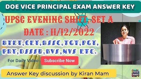 UPSC Vice Principal Exam December 2022