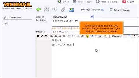 How to save a draft message in RoundCube