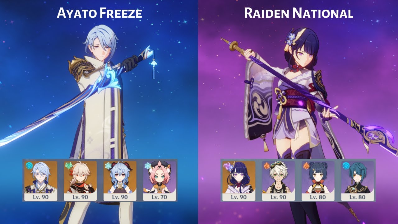 Spiral Abyss [v3.3] Floor 12 9* Ayato Freeze & Raiden National - YouTube
