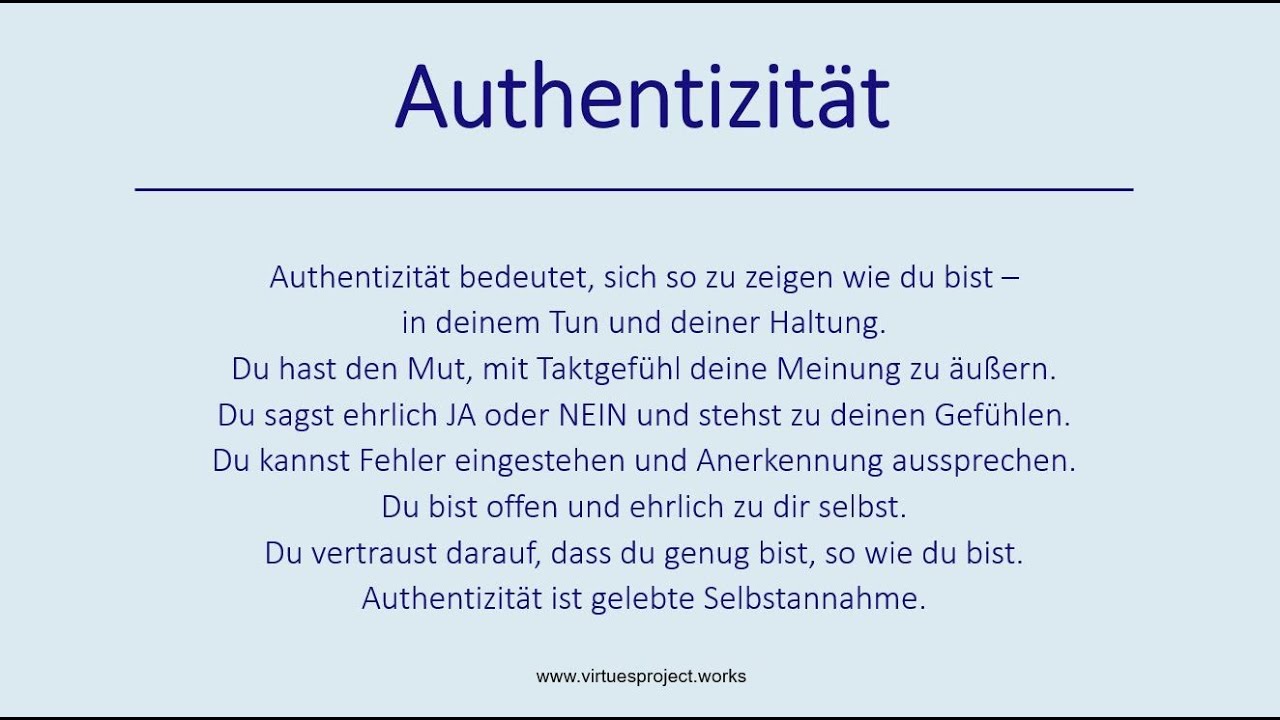 Authentizität - YouTube