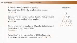 ADLC - Senior High Math: Prime Factorization
