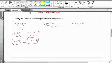 BHS Algebra 2 - 2.2.1 Solving Absolute Value Equations