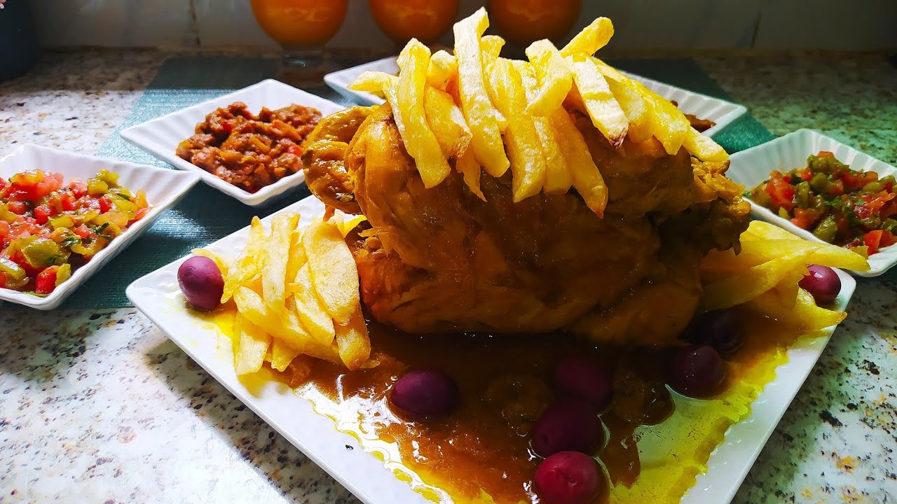 شهيوة مغربية دجاج بالبطاطا فريت،🤩🤩😋😋