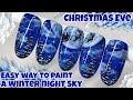 🌠 CHRISTMAS NIGHT SKY | Gel polish nail art design tutorial | Cloud nails | Galaxy | Santa
