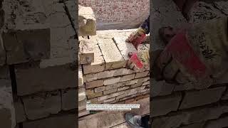 Reclaimed Brick Wall Build! #bricklaying #construction #DIY #shorts #builder #tools