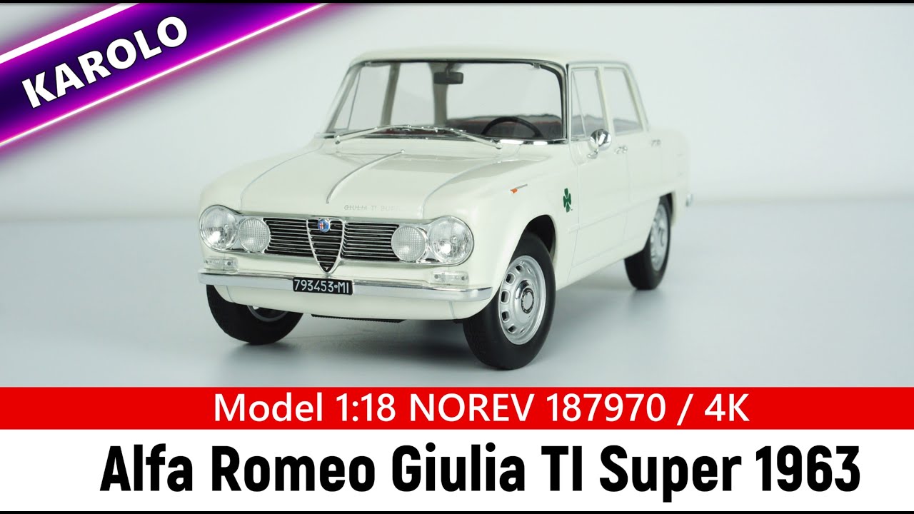 Model 1:18 Alfa Romeo Giulia TI Super 1963 white NOREV 187970 / 4K
