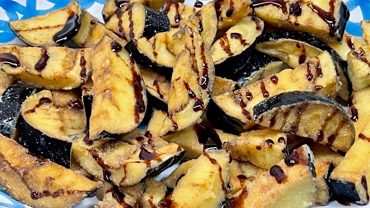 BERENJENAS FRITAS . CON TOQUE DE MIEL 🍯 CRUJIENTES Y NADA ACEITOSAS
