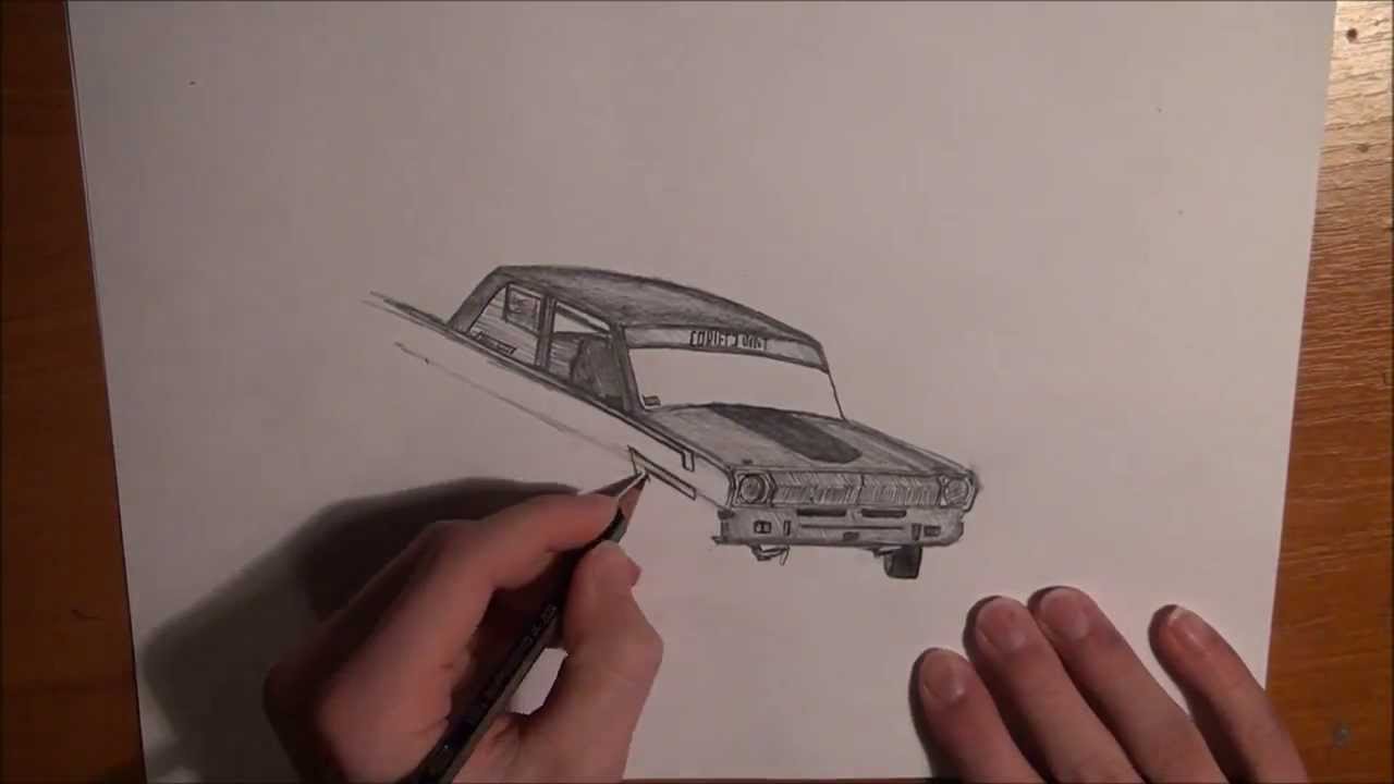 Drawing A Drift Car Gaz 24