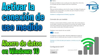 AHORRAR DATOS MOVILES en WINDOWS 10  ► Activar conexión de uso medido y configura el plan del móvil. screenshot 5