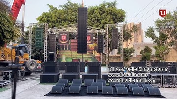 MAX212 double 12 inch 3 way line array system testing, T.I pro audio