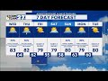 Scattered showers and storms Tuesday night into Wednesday