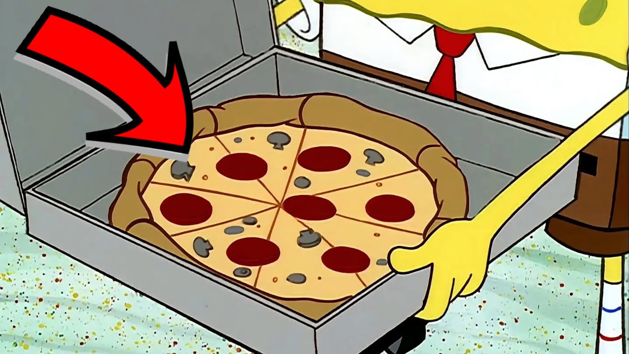 SPONGEBOB SQUAREPANTS M ピザ ナイロンジャケット 古着赤