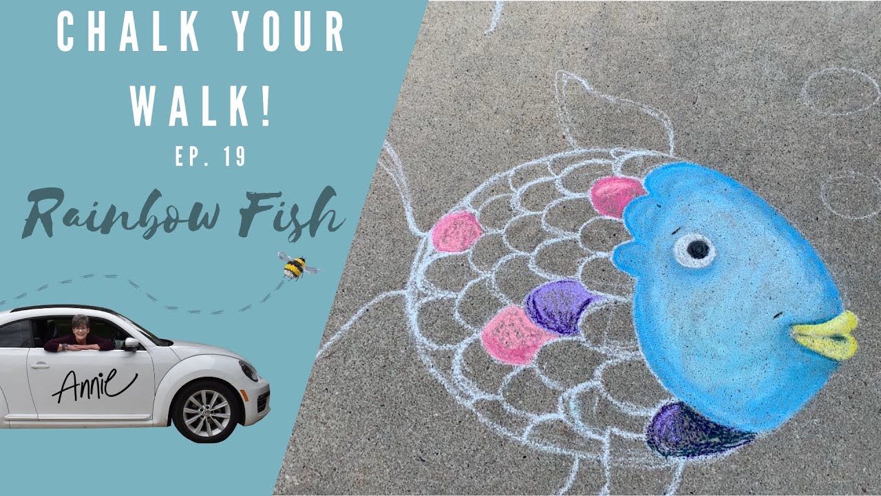 Chalk Your Walk CHALK ART! Rainbow Fish YouTube