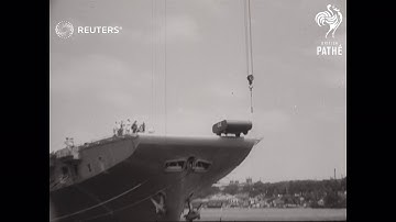 AUSTRALIA: STEAM CATAPULT FOR LAUNCHING AIRCRAFT TESTED (1957)