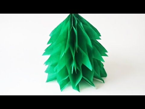 Bricolage Noël. Comment faire un sapin de Noël en papier de soie 