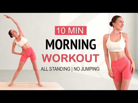 Do This 10 Min Standing Workout Every Morning ☀️ Wake Up & Feel Amazing, No Jumping, Stretch & Train