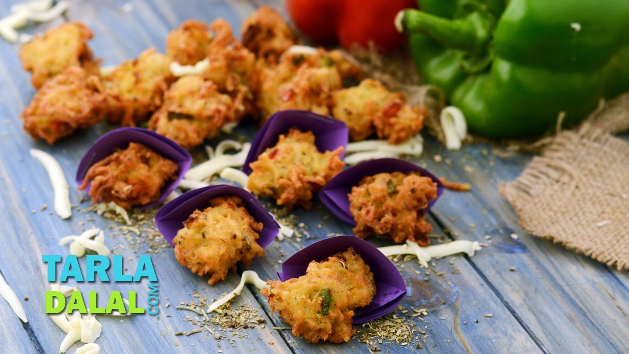 Herbed Maggi Fritters, Deep Fried Veg Starter by Tarla Dalal