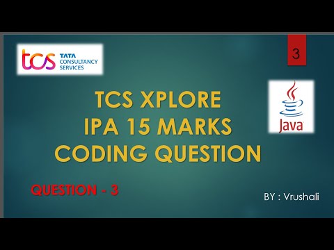 Question-3 | Java | TCS IPA Exam Coding Question - 15 marks| #TCS #IPA ...