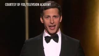 Andy Samberg's HILARIOUS Song & Dance Monologue! Emmys 2015   Hollyscoop News