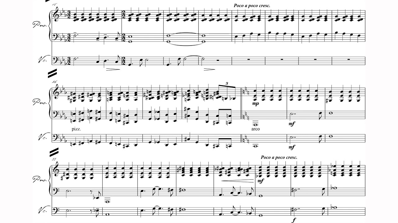 Maksim Velichkin - Improvisation for Piano and Cello Obligato (2011) [Score-Video]