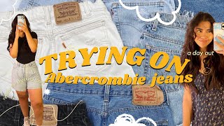 Inside the dressing at ABERCROMBIE!👖(come shopping with me to try CURVE jeans, shorts, &amp; more)