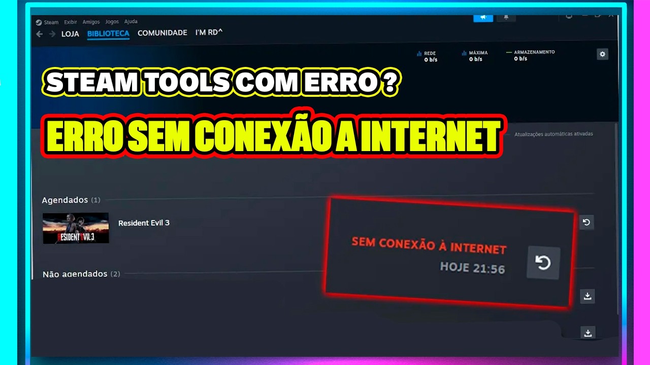 STEAM NOVO ERRO TOOLS- SEM CONEXÃO A INTERNET - VEJA COMO RESOLVER ...