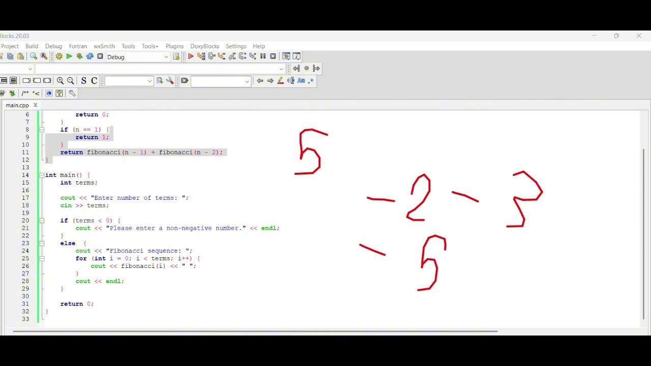 Fibonacci Code using C++