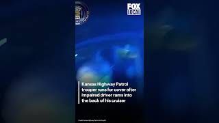 Trooper performing traffic stop runs for cover after impaired driver rams into patrol car