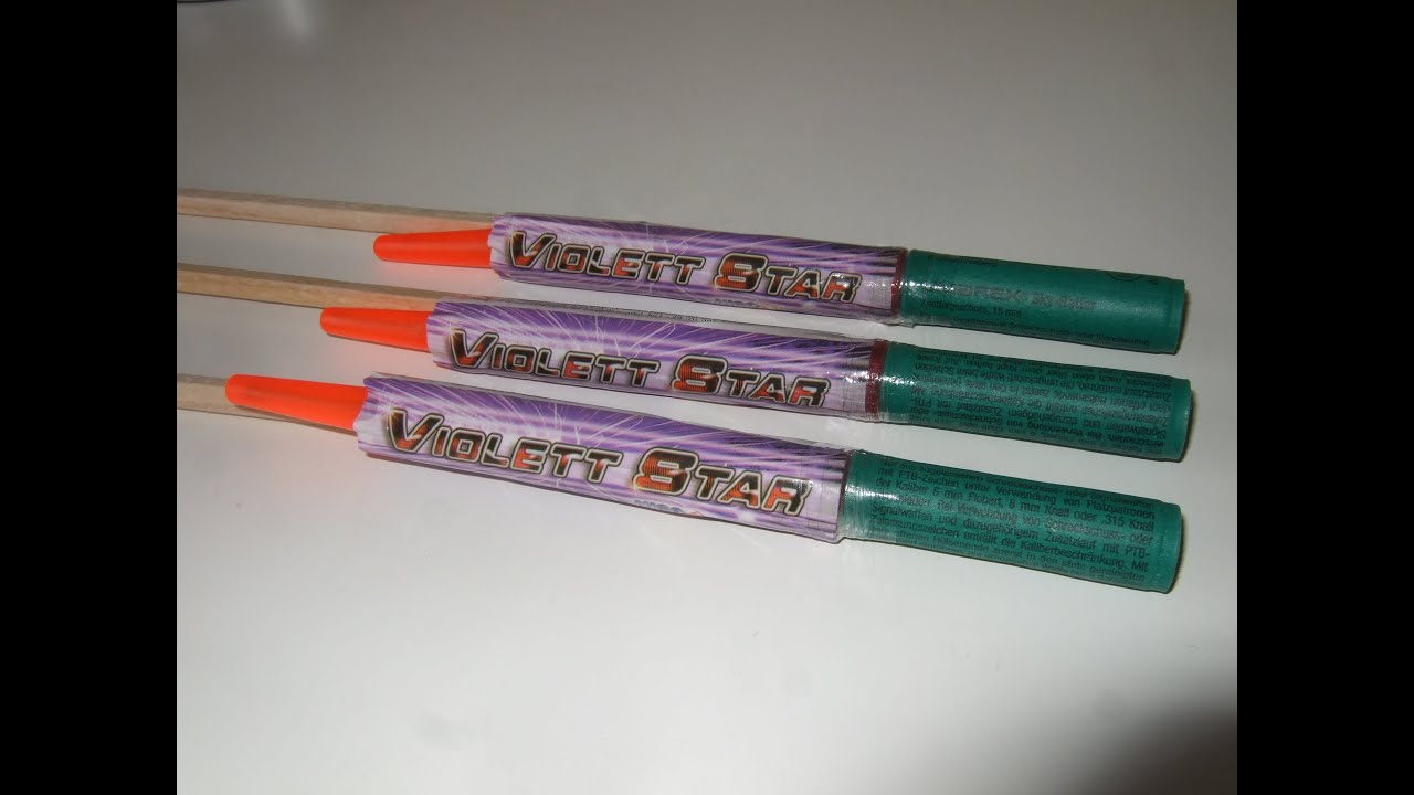 Violett Star Rakete mit Ratterpatrone