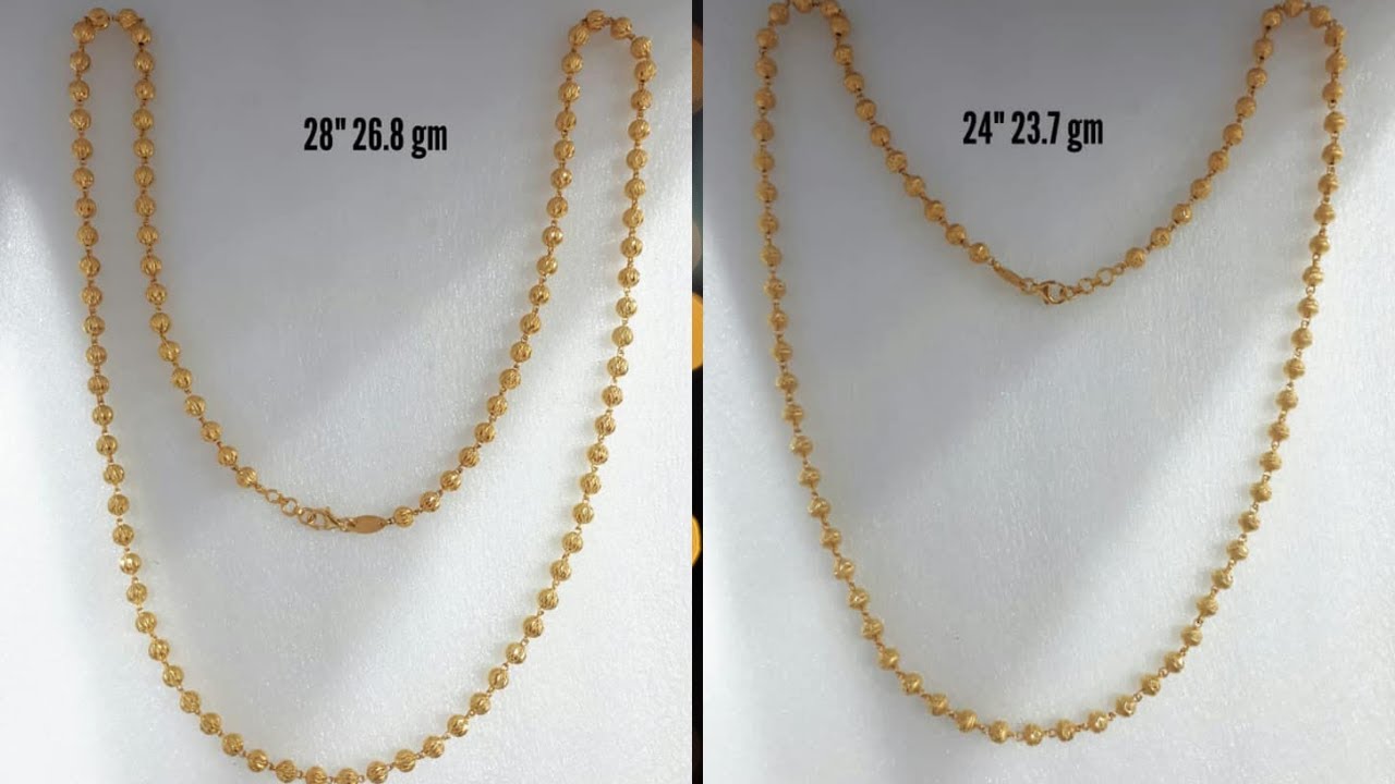 Three Shades Gold Plated Ball Chain Mala for Women : Amazon.in: Fashion