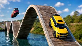 Cars vs Roller Coaster Bridge Challenge #12 in BeamNG Drive!