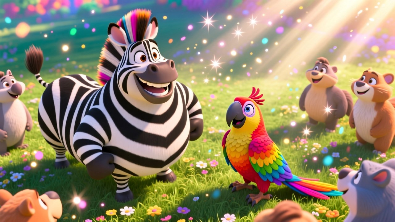 Zebra Dance Rhyme 🦓🎵 | Fun Learning Kids Song | Playful Nursery Rhyme