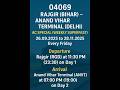 04069 Rajgir–Anand Vihar Terminal Delhi, AC Special Weekly Train Departure, Arrival &amp; Route Info