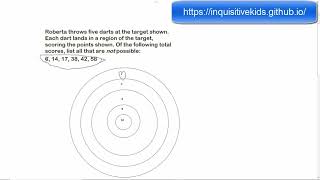 dart throws score problem. Math Olympiad 1998 grade 4/5