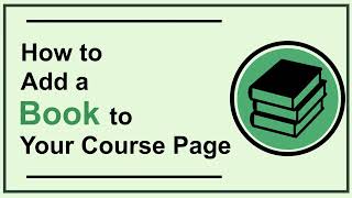 How to Create a Book on the Course Page