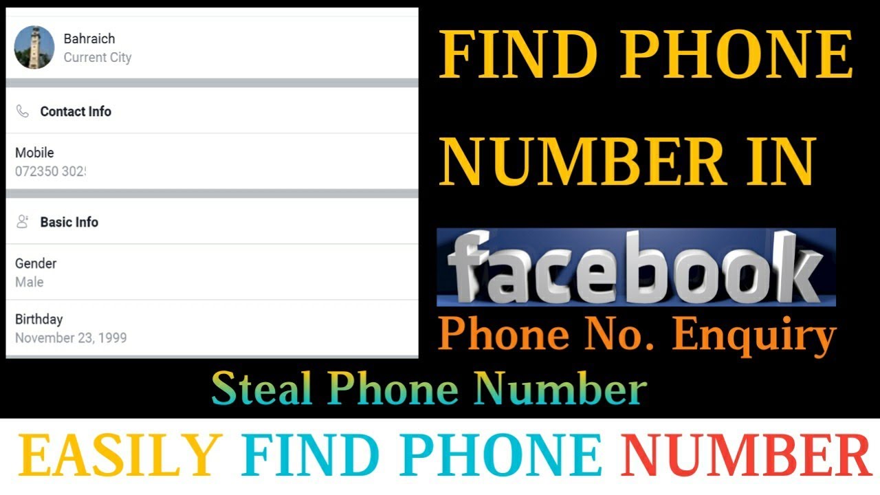 How To Find Phone Number From Facebook||Gather Phone Number Information
