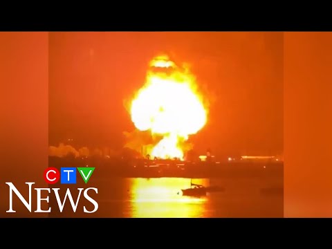 Explosion sends huge fireball into the sky