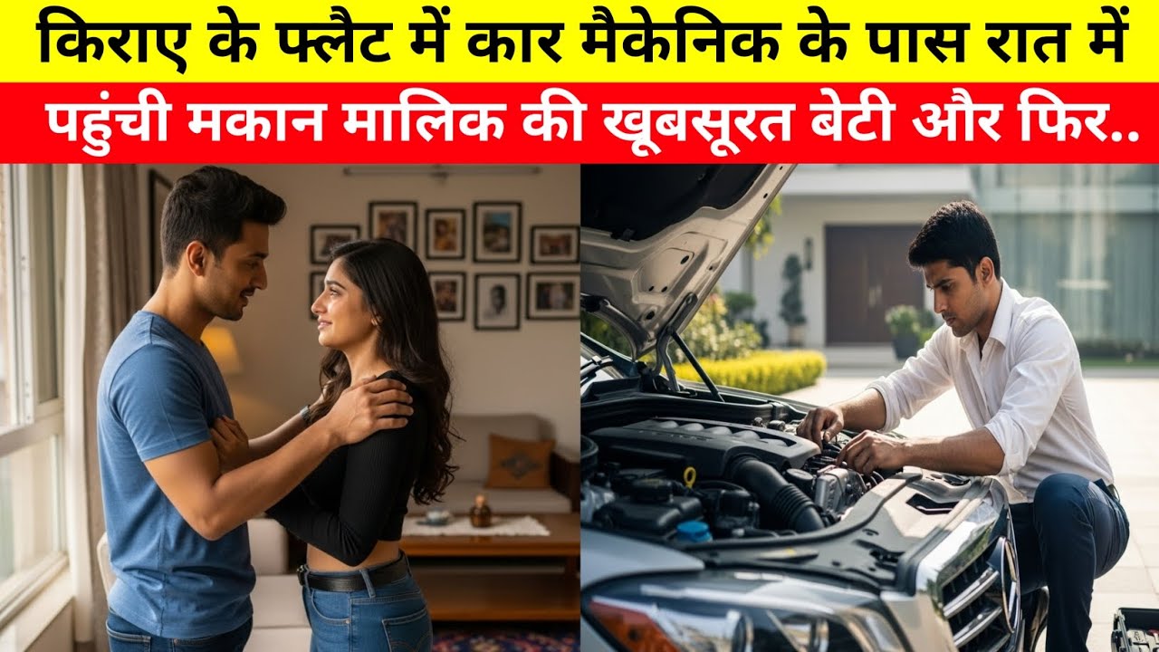 किराए के फ्लैट में || कार मैकेनिक के पास रात में पहुंची मकान मालिक की खूबसूरत बेटी || love story
