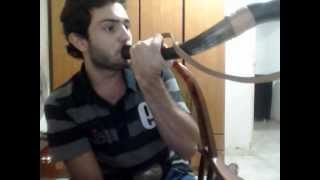 Pedro Henrique Berranteiro - Teaching how to play the cattle horn.