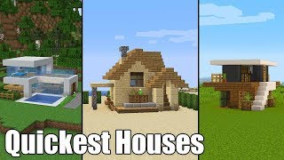 Quickest Minecraft Houses For New Players / House Build Tutorial