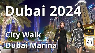 Dubai 🇦🇪 Amazing Dubai Marina, Night Life  4K  Night Walking Tour!!