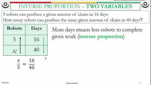 Arrow and Table Method for Inverse Proportion   Part 2 two variables