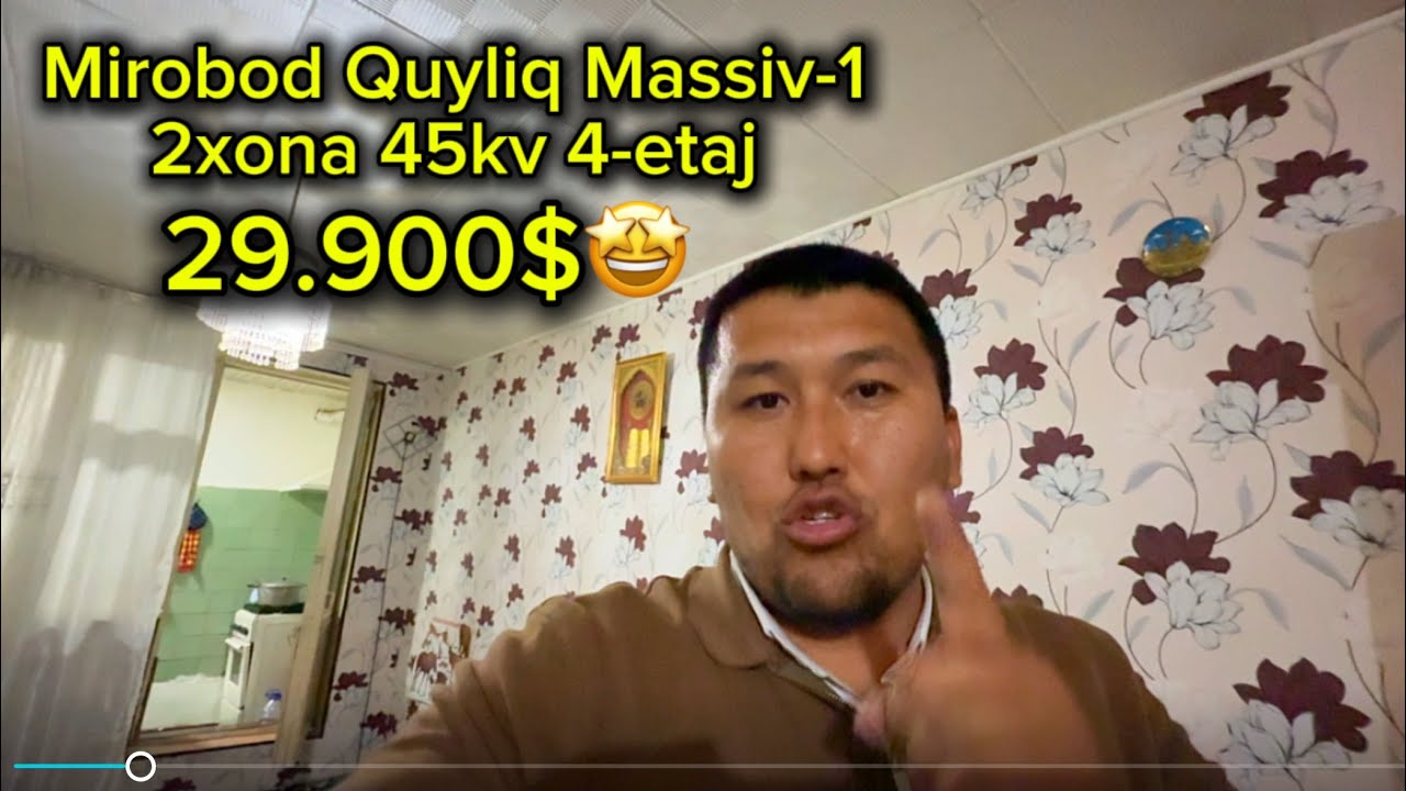 ✅СОТИЛДИ ✅▫️Миробод Қўйлиқ Массив-1▫️Матонат метро бекати▫️2хона 45кв 4-этаж4▫️Нархи-29.900$🤩📞