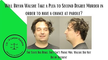 Will Bryan Walshe Plead Guilty to Second Degree Murder?  Will the State Accept it?