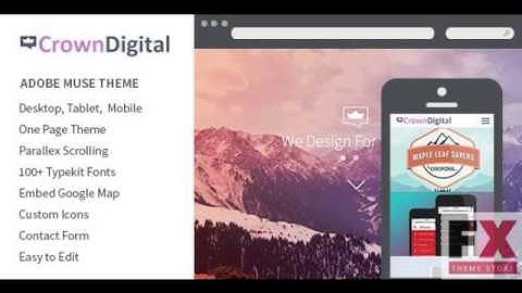 Preview Crown Digital One Page Parallax Muse Theme TForest