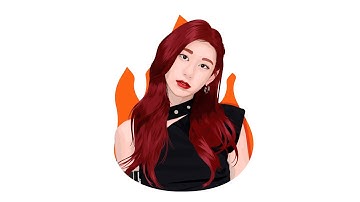 Vector Art Portrait of ITZY Lee Chaeryeong Birthday 2021 | Adobe Illustrator [Timelapse]