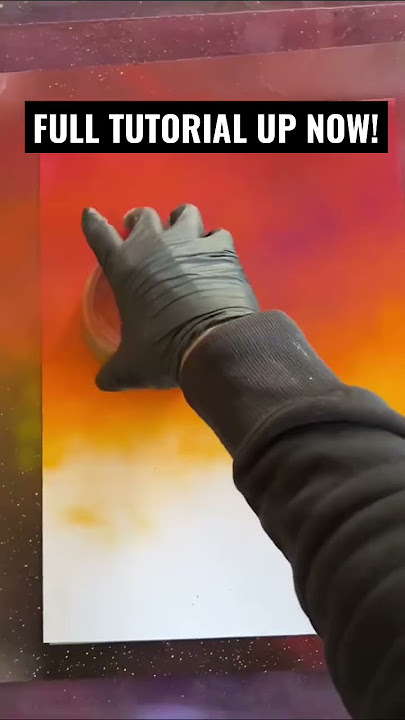 How to spray paint a sunset #spraypaint #art #tutorial #sunset #howto #shorts